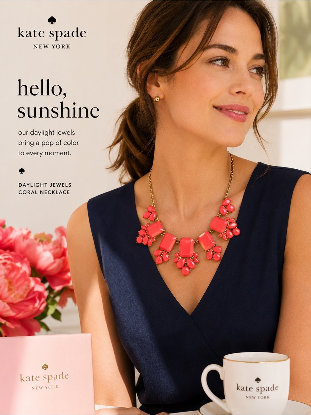 Kate Spade Daylight Jewels Coral Necklace NWOT